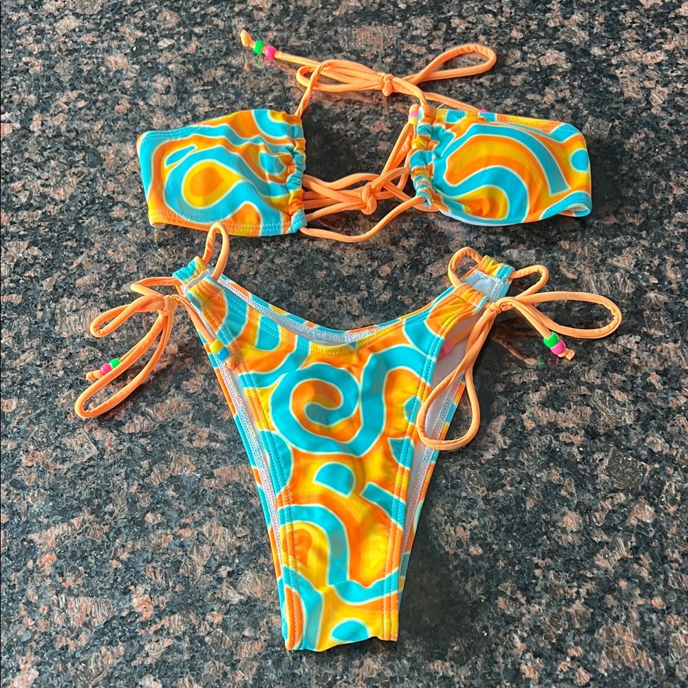 Vibrant Swirl Bikini Set size small